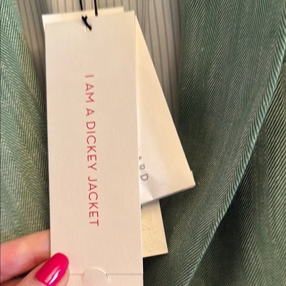 NWT size 0 Veronica Beard Green Herringbone Blazer. Dickey Jacket - Picture 3 of 7